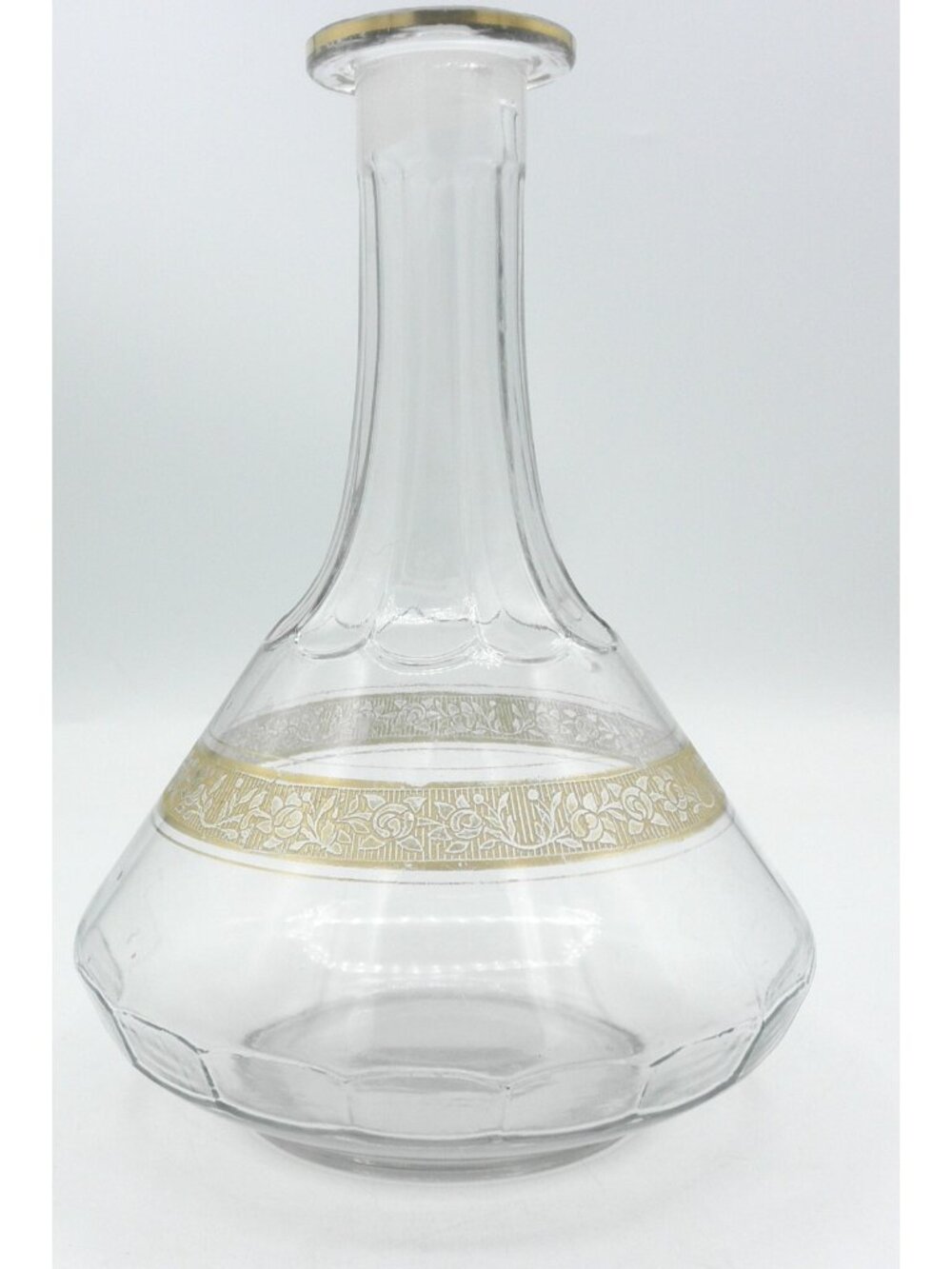 Rambler Rose Decanter NO STOPPER Gold  Floral Band and Gold Trim 32 oz. Capacity